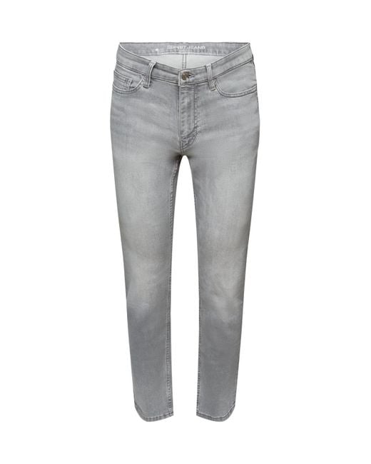 Esprit Slim Fit Jeans Met Middelhoge Taille in het Gray voor heren