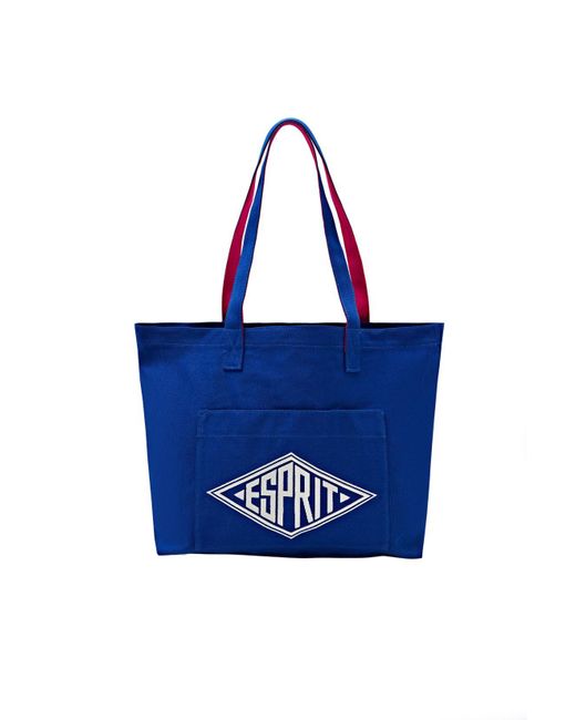 Esprit Canvas Tote Bag Met Logo in het Blue