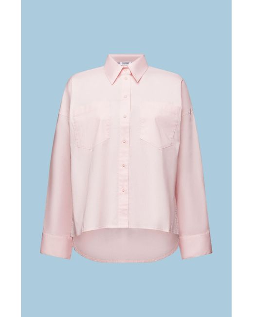 Esprit Overhemd Van Katoen-popeline Met Knoopsluiting in het Pink
