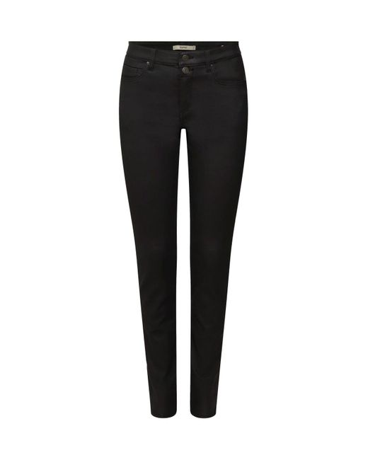 Esprit Black Beschichtete Stretch-Hose mit Doppelknopf