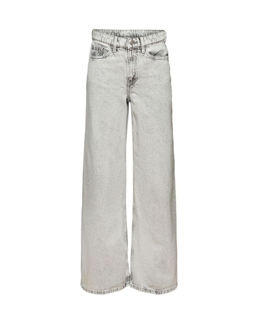 Esprit Retro Jeans Met Hoge Taille En Wijde Pijpen in het Gray