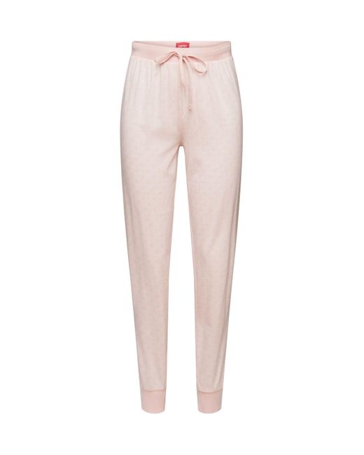 Esprit Pink Jersey-Pyjamahose mit Print