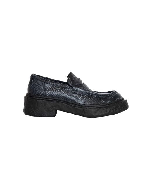 CAMPERLAB Black Vamonos Printed Python Loafer for men