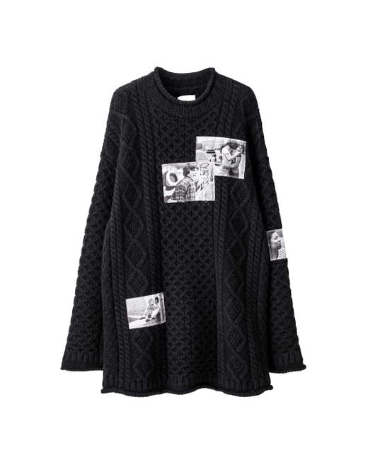 TAKAHIROMIYASHITA The Soloist Black Roll Neck Huge Fisherman Sweater for men