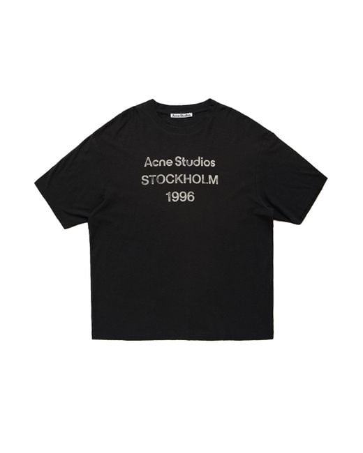 Acne Black Logo Short Sleeve T-Shirt for men