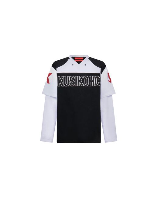 Kusikohc Black Baseball Long Sleeve Tee for men