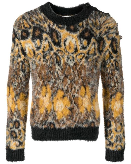 NAMACHEKO Brown Dalia Crewneck Flower Print for men