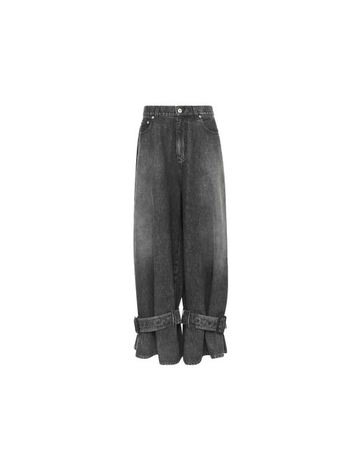 J.W. Anderson Gray Buckled Cuff Jeans for men