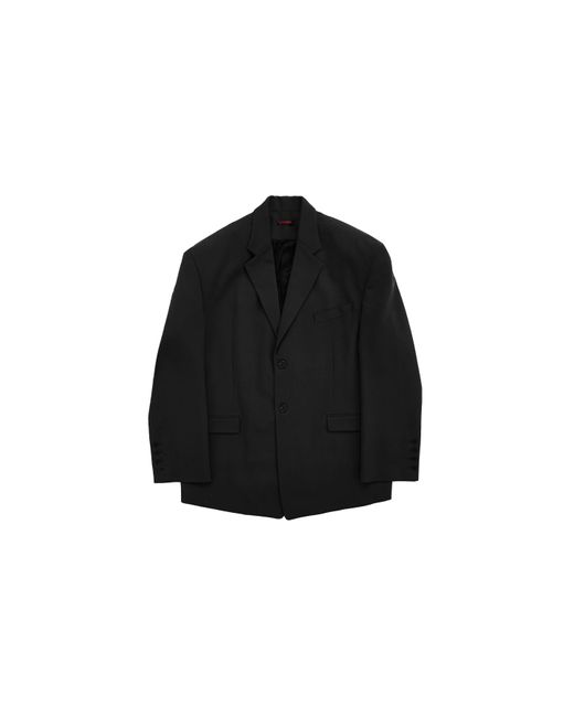 Lu'u Dan Black Virgin Wool Misfit Blazer for men