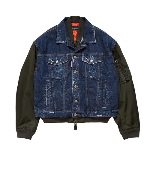 DSquared² Blue Aviator Hybrid Bomber for men