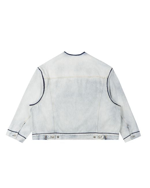 Maison Margiela Gray Collarless Denim Jacket Icy Slip for men