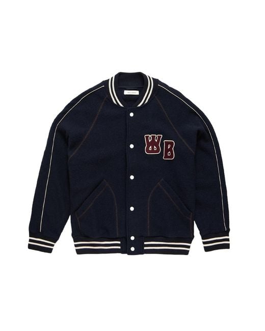 Wales Bonner Blue October Varsity Jacket for men
