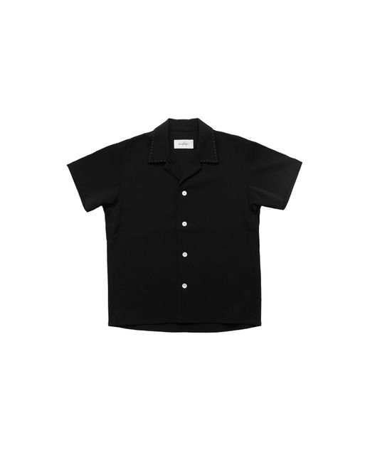 Second Layer Black Avenue Camp Shirt for men