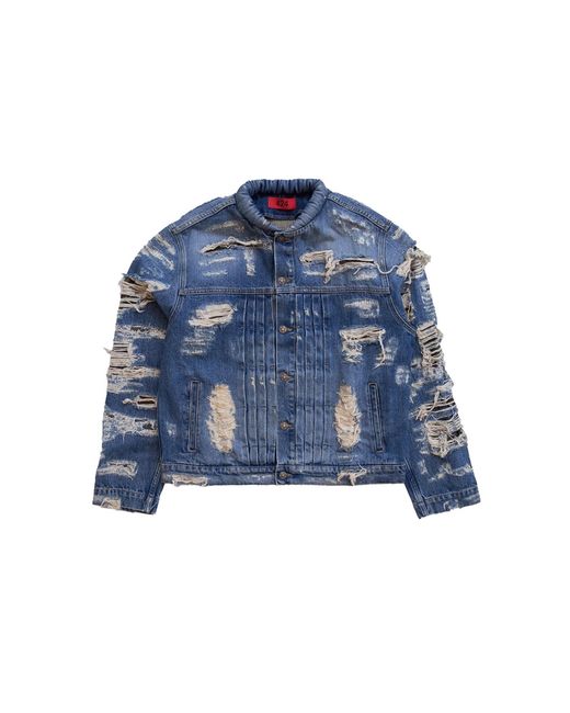 424 Blue Collection Repaired Trucker Jacket for men