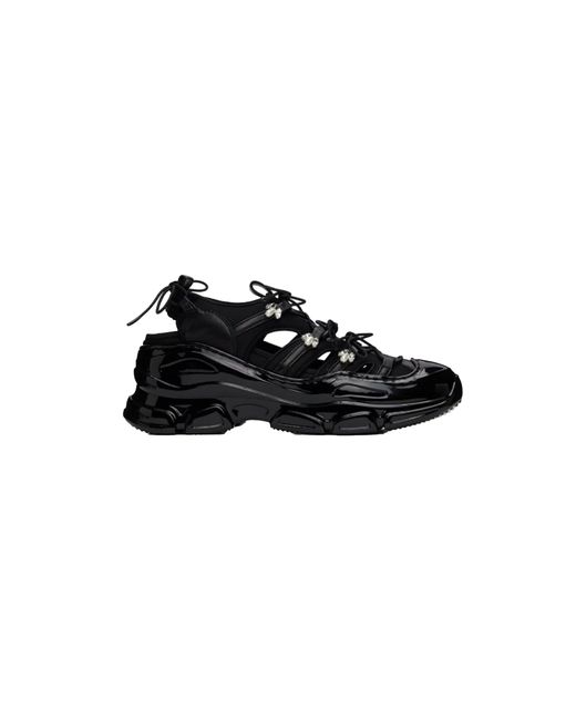 Simone Rocha Black Beaded Classic Tracker Sneakers for men