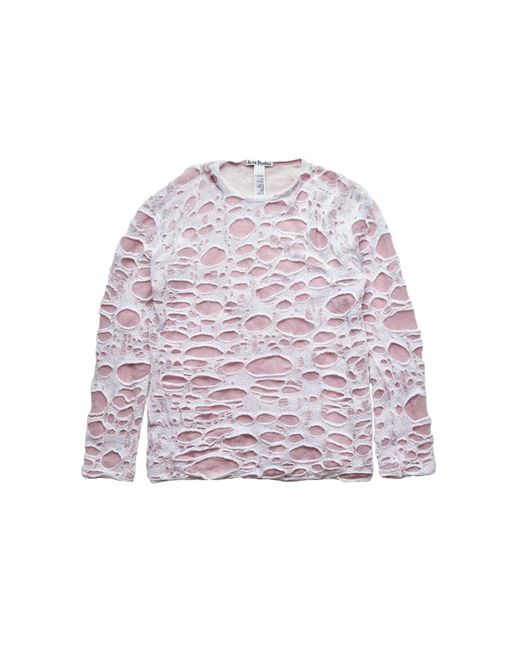 Acne White Layered Knit Cobweb Top for men