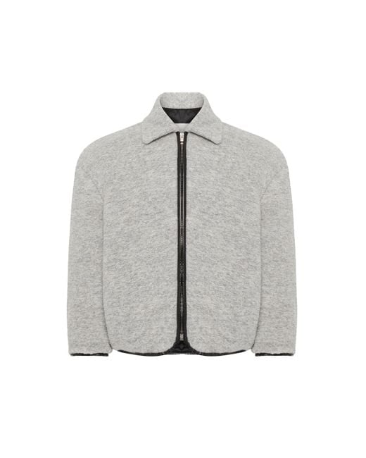 J.W. Anderson Gray Contrast Trim Casual Jacket Melange for men