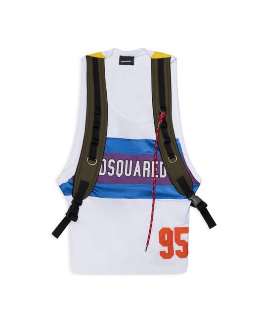 DSquared² Blue Backpack Straps Tank Top for men
