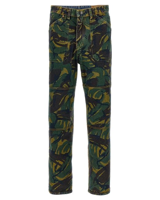 Martine Rose Green Reversible Camo Jean for men