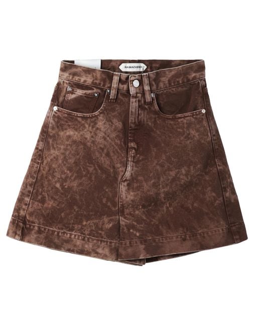 NAMACHEKO Brown Emån Denim Shorts for men