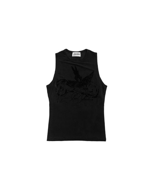 Jean Paul Gaultier Black Flocked "The Tattoo" Ruban Tank Top for men