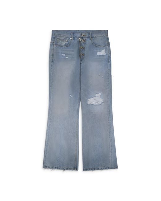 Protocol Index Blue Double Closure Flared Denim for men