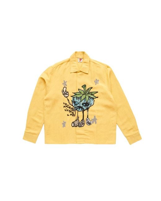 Sky High Farm Yellow Sky High Farm Smoke Strawbabies Beaded Shirt for men