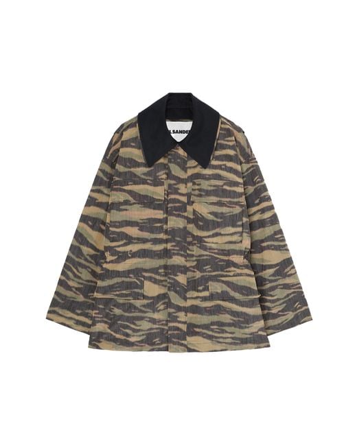 Jil Sander Brown Camouflage Field Jacket for men