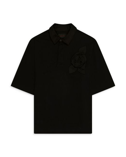Simone Rocha Black Pressed Rosette Rugby Jersey for men