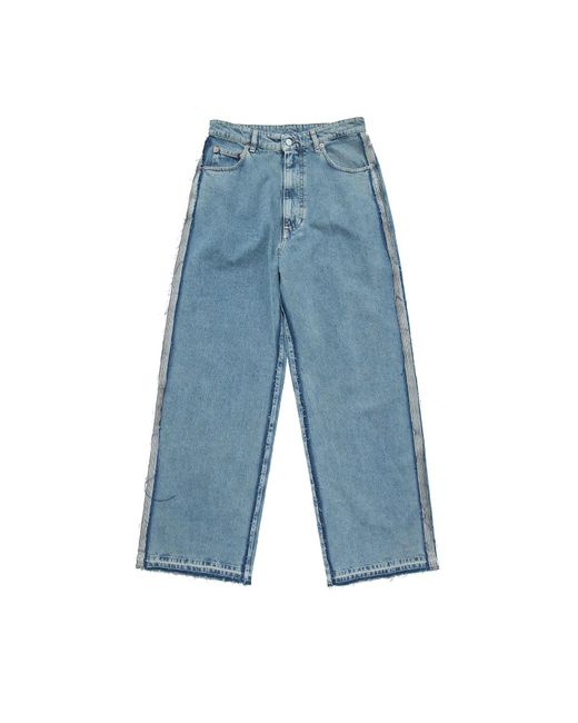 MM6 by Maison Martin Margiela Blue Mm6 Frayed Denim Jeans Light for men