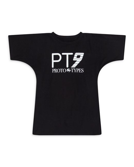 PROTOTYPES Black Pt9-Fitted Printed Tee for men