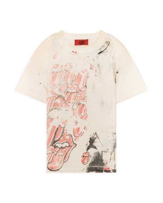 424 Natural Keith Richards Tongue T-Shirt for men