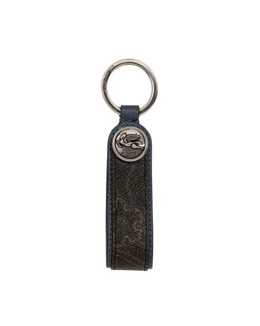 Etro White Arnica Key Ring With Pegaso Coin for men