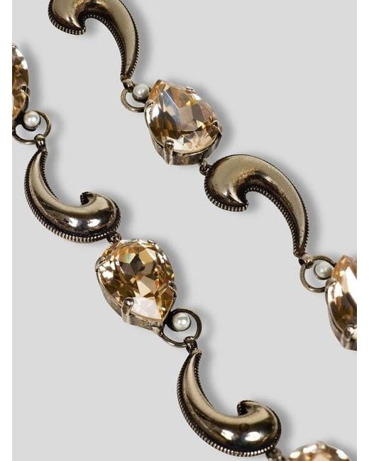 Etro Metallic Necklace With Mini Paisleys And Crystals