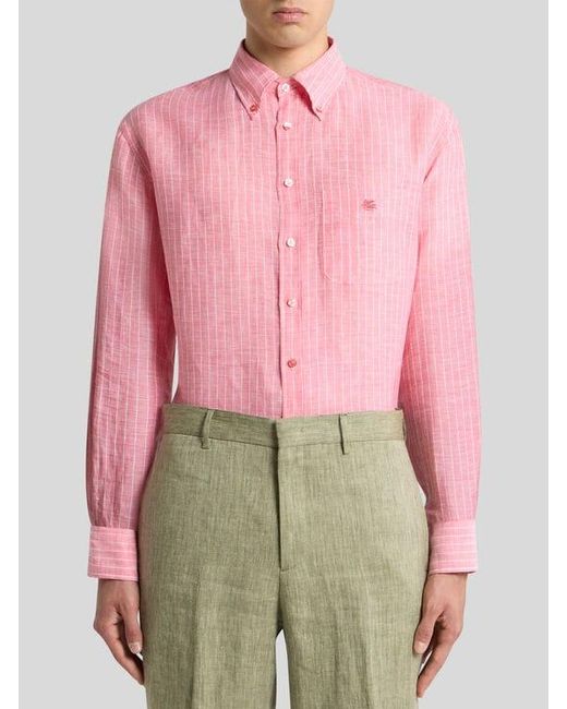 Camicia Button-Down di Etro in Pink da Uomo