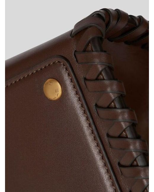 Etro Brown Medium Vela Bag With Thread Work