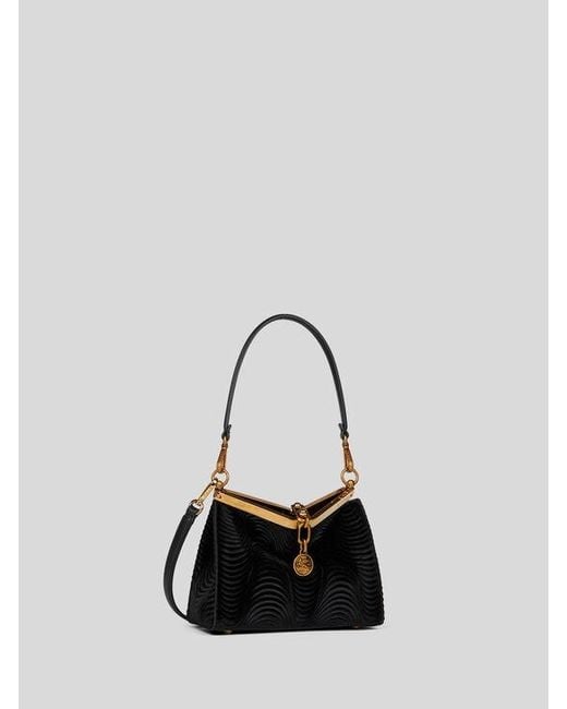 Etro Black Small Velvet Vela Bag
