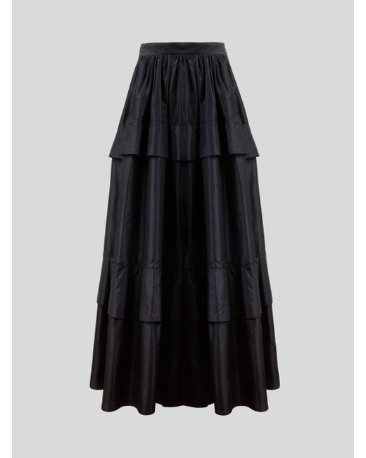 Etro Long Taffeta Skirt in Black - Lyst