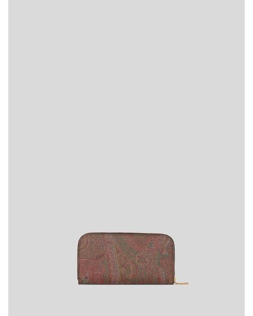Etro Brown Arnica Zip-Around Wallet