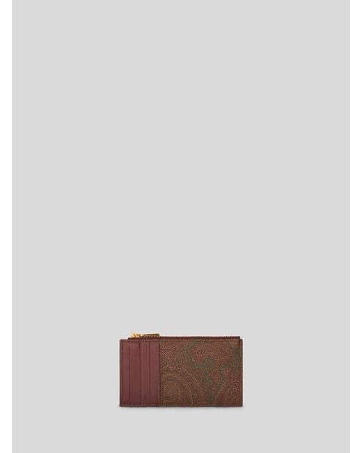 Etro Brown Arnica Card Holder for men
