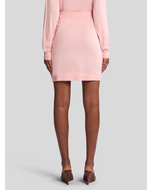 Mini-Jupe En Maille Imprimée, Femme, Taille Etro en coloris Pink