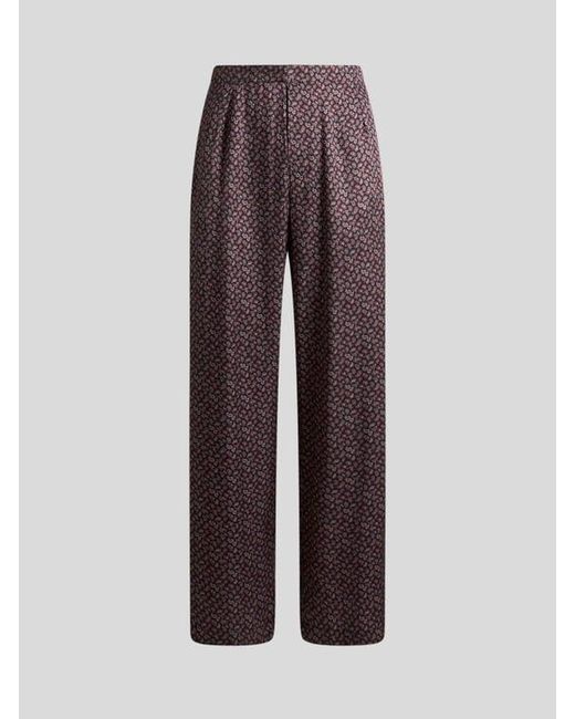Etro Purple Trousers With Micro Paisley Motif for men
