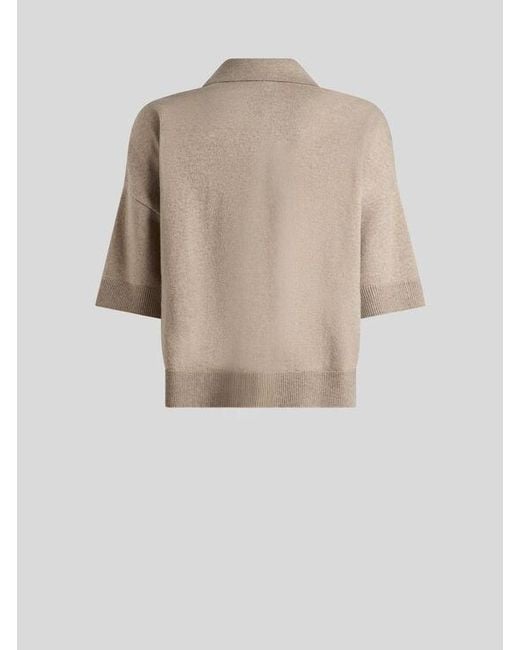 Etro White Wool-Blend Sweater With Placed Animal And Paisley Print