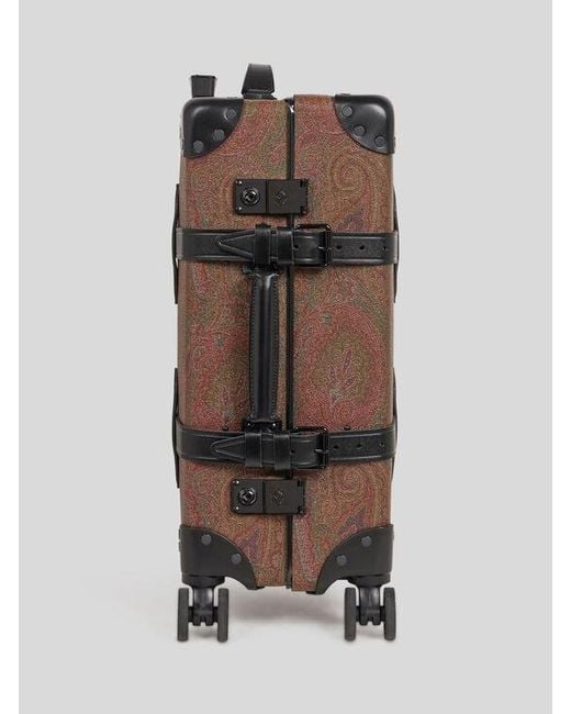 Etro Brown X Globe-Trotter Arnica And Leather Check-In Case With Buckles for men