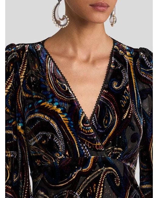 Etro Black Midi Wrap Dress