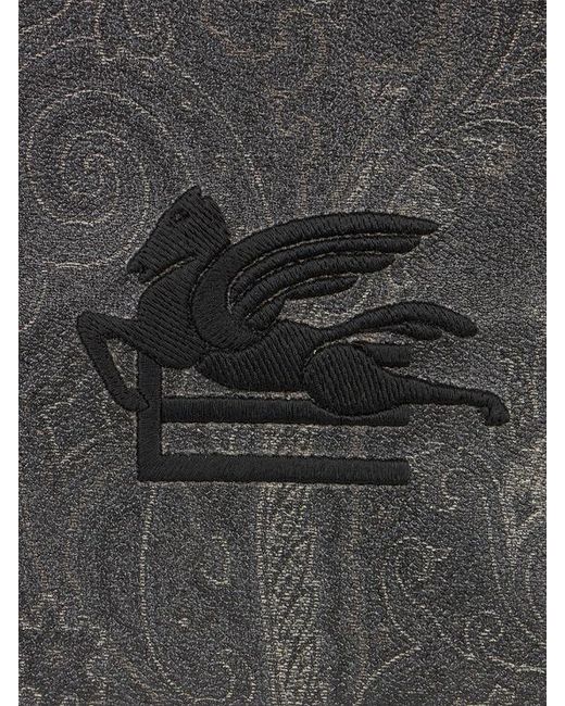 Etro Gray Large Arnica Pouch With Pegaso Detail for men