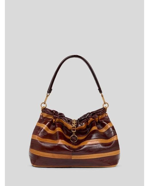 Etro Brown Medium Vela Blossom Bag