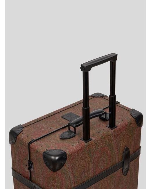 Etro Brown X Globe-Trotter Arnica And Leather Check-In Case With Buckles for men