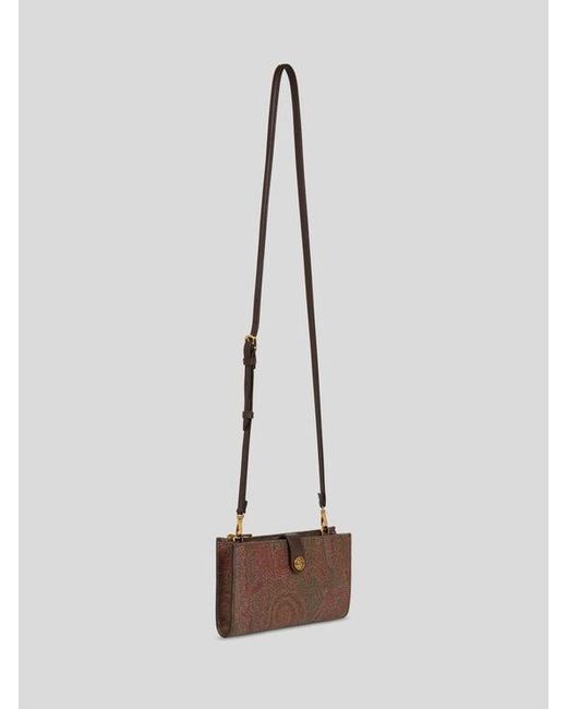 Etro White Essential Arnica Wallet With Shoulder Strap