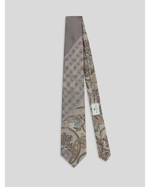 Etro Patchwork-Krawatte Aus Seide, Herren in White für Herren